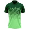 Custom Green Pea Green 3D Pattern Design Gradient Square Shape Performance Polo Shirt
