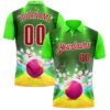 Custom Green Red-White 3D Bowling Bright Star Performance Polo Shirt