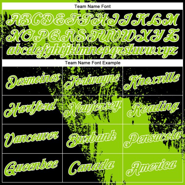 Custom Neon Green Black-White 3D Pattern Design Abstract Brush Stroke Performance Polo Shirt