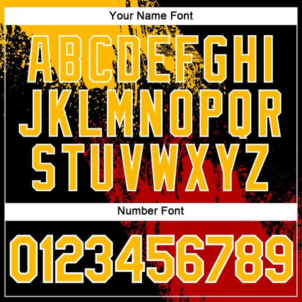 Custom Gold Black-Red 3D Pattern Design Abstract Brush Stroke Performance Polo Shirt