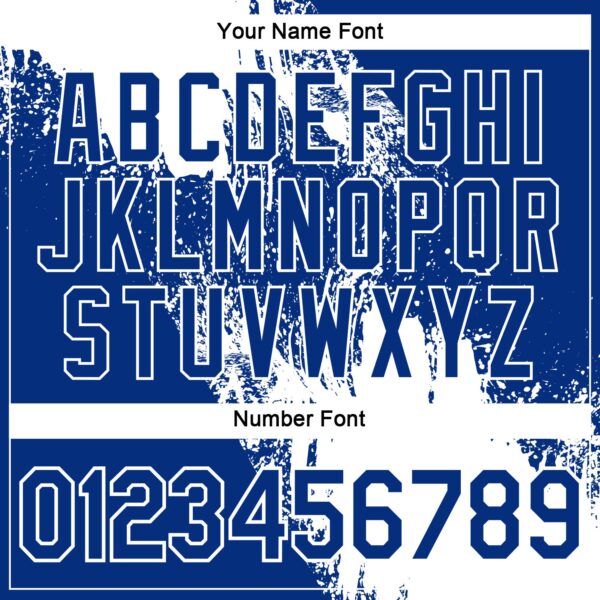 Custom White Royal 3D Pattern Design Abstract Brush Stroke Performance Polo Shirt