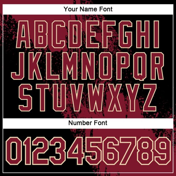 Custom Crimson Black-Cream 3D Pattern Design Abstract Brush Stroke Performance Polo Shirt