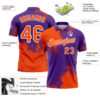 Custom Orange Purple-White 3D Pattern Design Abstract Brush Stroke Performance Polo Shirt