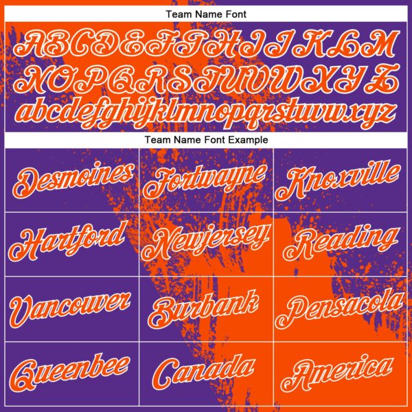 Custom Orange Purple-White 3D Pattern Design Abstract Brush Stroke Performance Polo Shirt