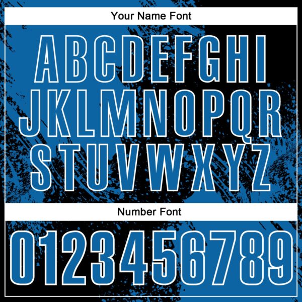 Custom Blue Black-White 3D Pattern Design Abstract Brush Stroke Performance Polo Shirt