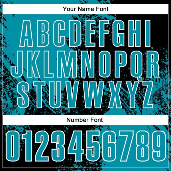 Custom Teal Black-White 3D Pattern Design Abstract Brush Stroke Performance Polo Shirt