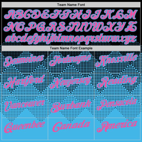 Custom Black Pink-Sky Blue 3D Gradient Square Shape Performance Polo Shirt