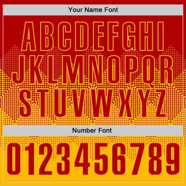 Custom Red Gold 3D Gradient Square Shape Performance Polo Shirt