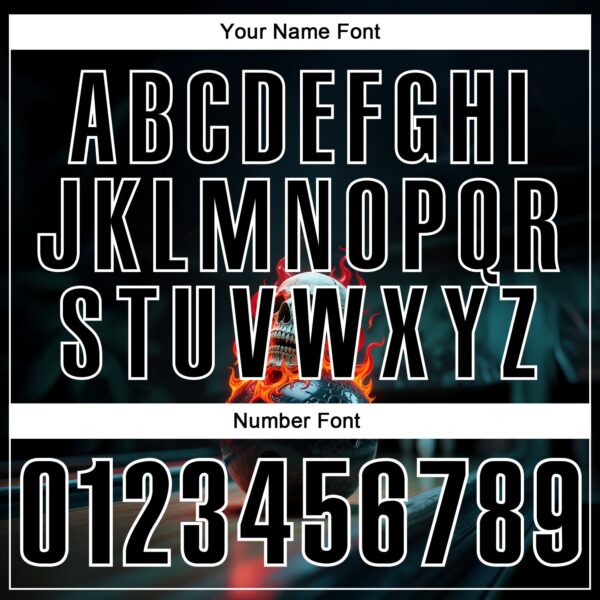 Custom Black White 3D Flame Skull Bowling Performance Polo Shirt