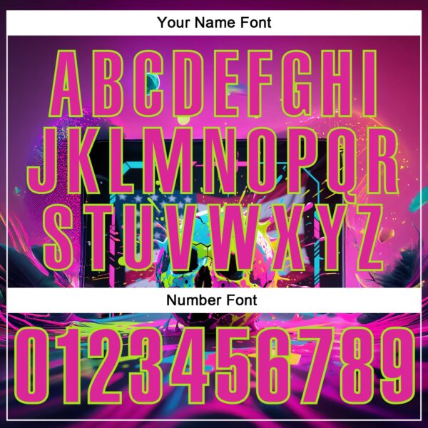 Custom Deep Pink Neon Green 3D American Flag Graffiti Splash Skull Bowling Performance Polo Shirt