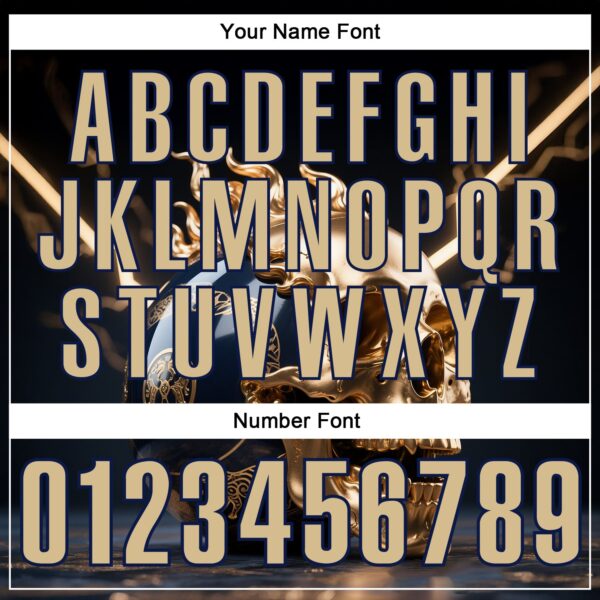 Custom Navy Vegas Gold 3D Metal Skull Bowling Performance Polo Shirt