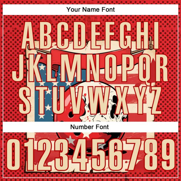 Custom Red Cream 3D Retro American Flag Skull Bowling Performance Polo Shirt