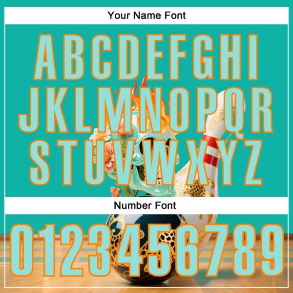 Custom Blue Ice Blue-Bay Orange 3D Floral Leopard Print Flame Skull Bowling Performance Polo Shirt