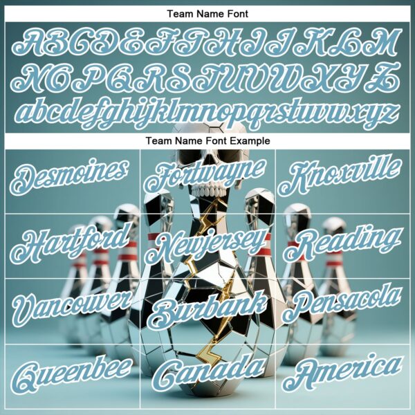 Custom Shadow Blue White 3D Shattered Mirror Skull Bowling Performance Polo Shirt