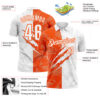Custom Graffiti Pattern White-Orange 3D Scratch Performance Polo Shirt