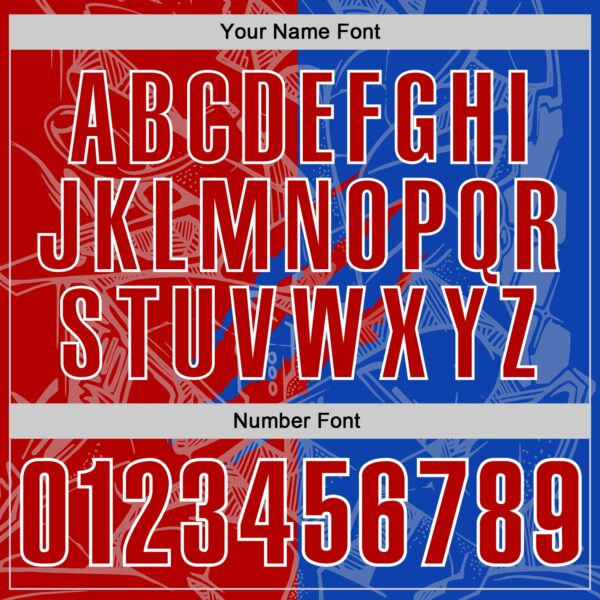 Custom Graffiti Pattern Red Thunder Blue-White 3D Scratch Performance Polo Shirt