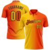 Custom Orange Yellow-Black 3D Gradient Fashion Performance Polo Shirt