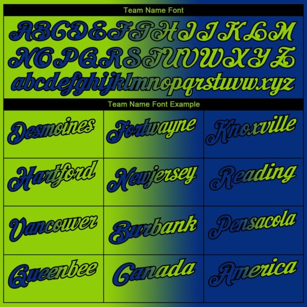 Custom Royal Neon Green-Black 3D Gradient Fashion Performance Polo Shirt