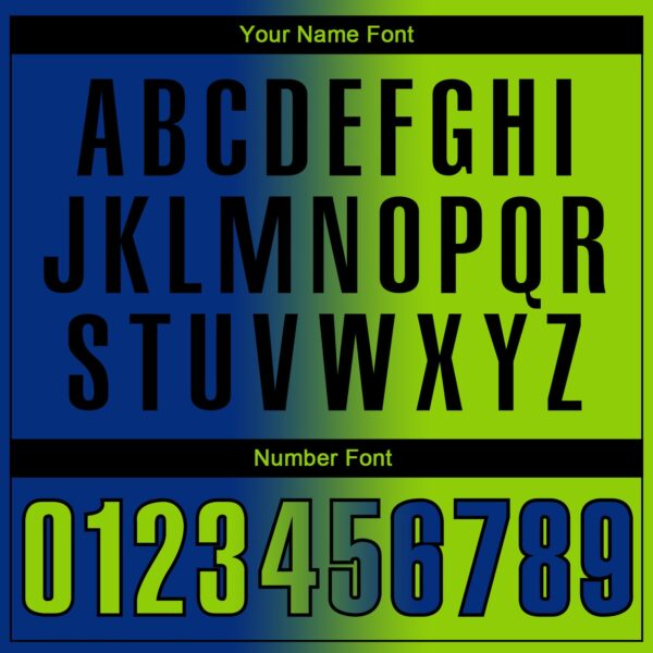 Custom Royal Neon Green-Black 3D Gradient Fashion Performance Polo Shirt