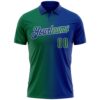 Custom Royal Kelly Green-Gray 3D Gradient Fashion Performance Polo Shirt