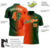 Custom Green Orange-Cream 3D Gradient Fashion Performance Polo Shirt