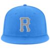 Custom Powder Blue Gray-White Stitched Adjustable Snapback Hat