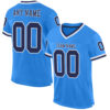 Custom Powder Blue Navy-White Mesh Authentic Throwback Football Jersey