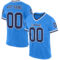 PowderBlue0072 Custom Powder Blue Navy-White Mesh Authentic Throwback Football Jersey