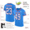 PowderBlue0079-1 Custom Powder Blue White-Royal Mesh Authentic Throwback Football Jersey