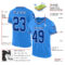 PowderBlue0080-1 Custom Powder Blue Royal-White Mesh Authentic Throwback Football Jersey