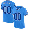 Custom Powder Blue Royal-White Mesh Authentic Throwback Football Jersey