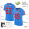 Custom Powder Blue Red-Navy Mesh Authentic Throwback Football Jersey