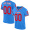 Custom Powder Blue Red-Navy Mesh Authentic Throwback Football Jersey
