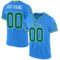 PowderBlue0082 Custom Powder Blue Kelly Green-White Mesh Authentic Throwback Football Jersey