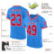 Custom Powder Blue Red-White Mesh Authentic Throwback Football Jersey