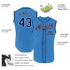 Custom Powder Blue Navy-White Authentic Sleeveless Baseball Jersey