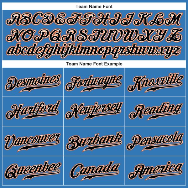 Custom Powder Blue Black-Orange Authentic Sleeveless Baseball Jersey