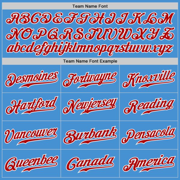 Custom Powder Blue White Pinstripe Red-White Authentic Baseball Jersey