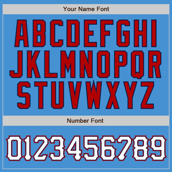 Custom Powder Blue Red Pinstripe White-Navy Authentic Baseball Jersey