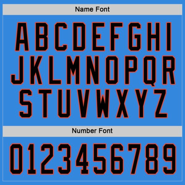 Custom Powder Blue Black-Orange Hockey Jersey