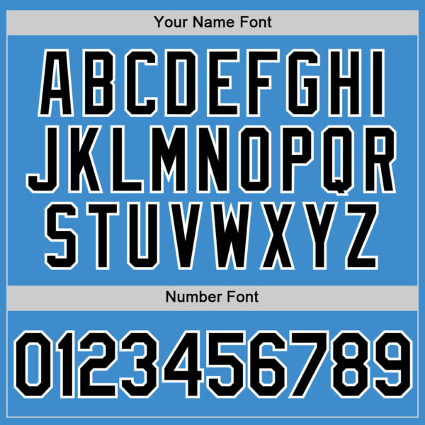 Custom Powder Blue Black-White Performance T-Shirt