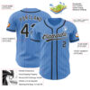 Custom Powder Blue White Pinstripe Black Authentic Baseball Jersey