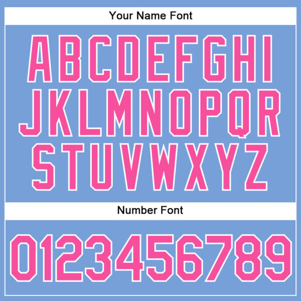 Custom Powder Blue White Pinstripe Pink Authentic Baseball Jersey