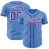 Custom Powder Blue White Pinstripe Purple Authentic Baseball Jersey