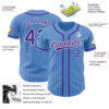 Custom Powder Blue White Pinstripe Purple Authentic Baseball Jersey