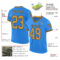 Custom Powder Blue Old Gold-Black Mesh Authentic Throwback Football Jersey