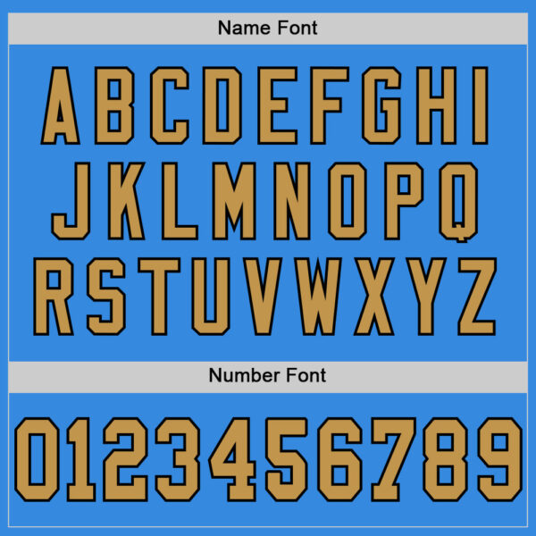 Custom Powder Blue Old Gold-Black Mesh Authentic Throwback Football Jersey