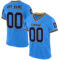 PowderBlue0277 Custom Powder Blue Navy-Old Gold Mesh Authentic Throwback Football Jersey