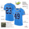 Custom Powder Blue Navy-White Mesh Authentic Throwback Football Jersey