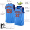 Custom Powder Blue Orange-Royal Authentic Basketball Jersey